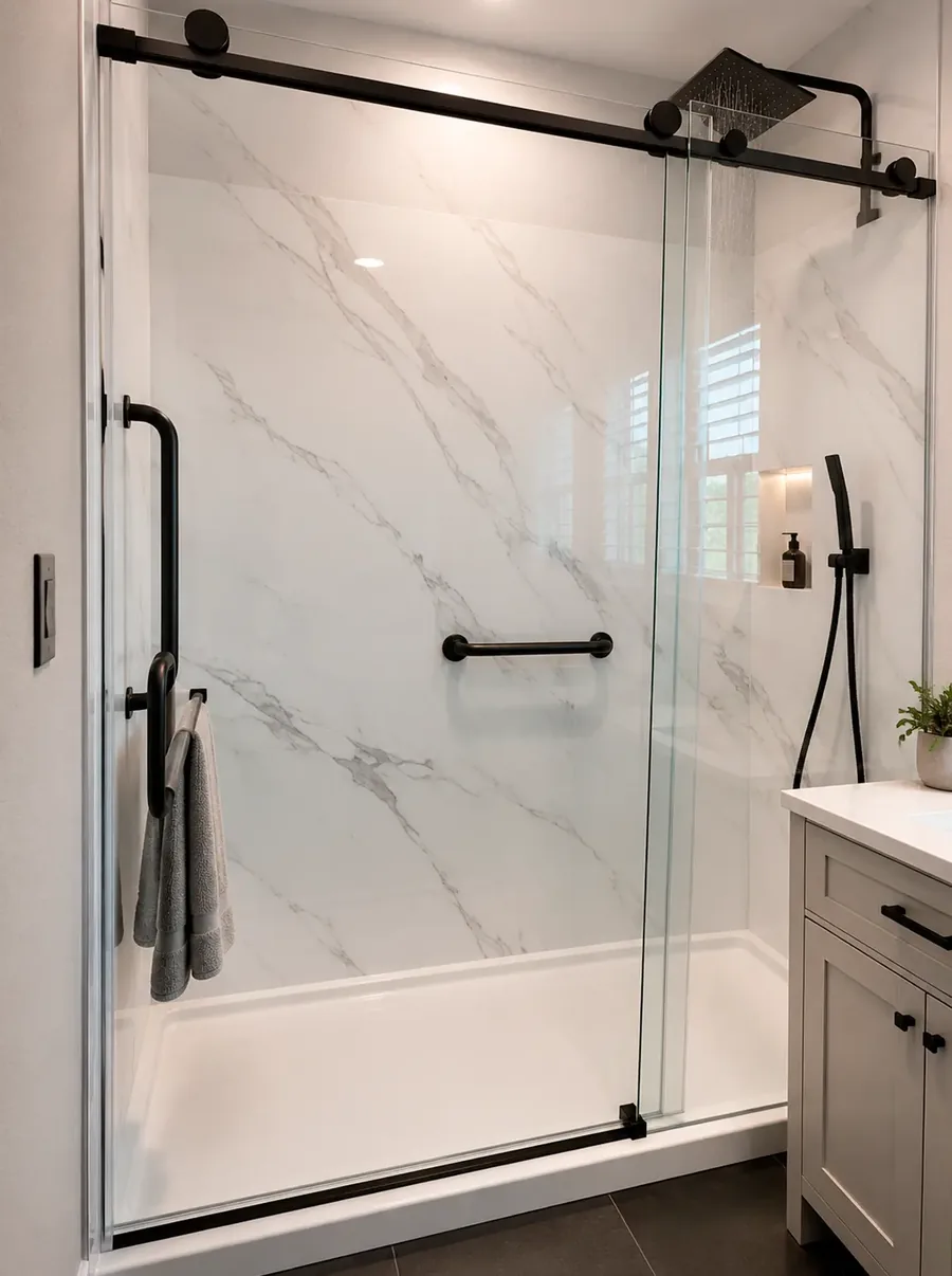 Tub Removed — Walk-In Shower Conversion after